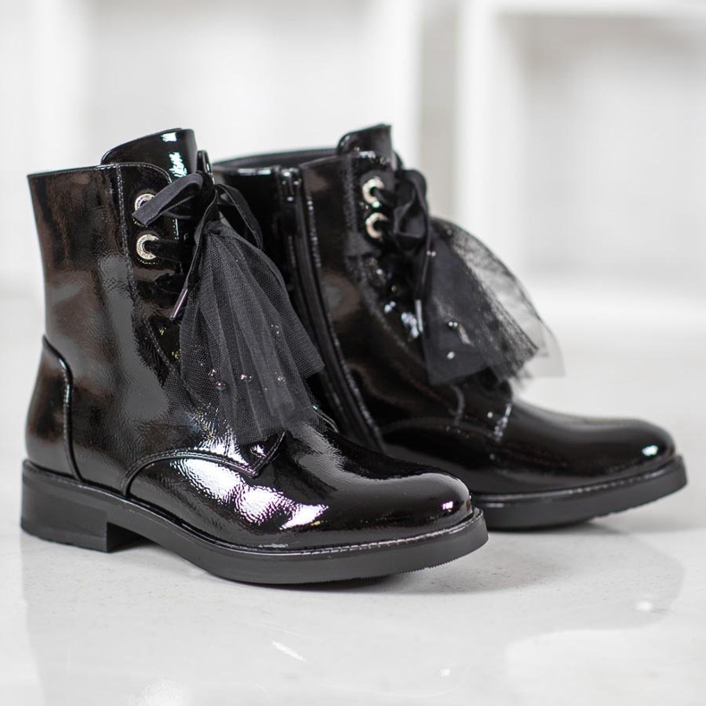 SHELOVET Radnici lakirane eko kože crna 1