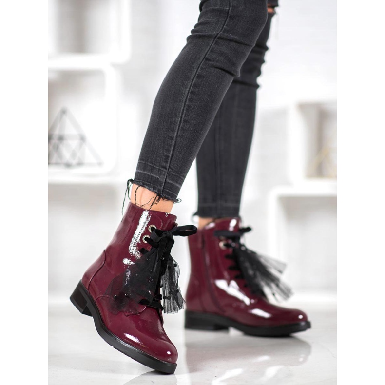 SHELOVET Radnici lakirane eko kože crvena 2