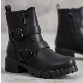 SHELOVET Crni radnici sa kopčama crno 2