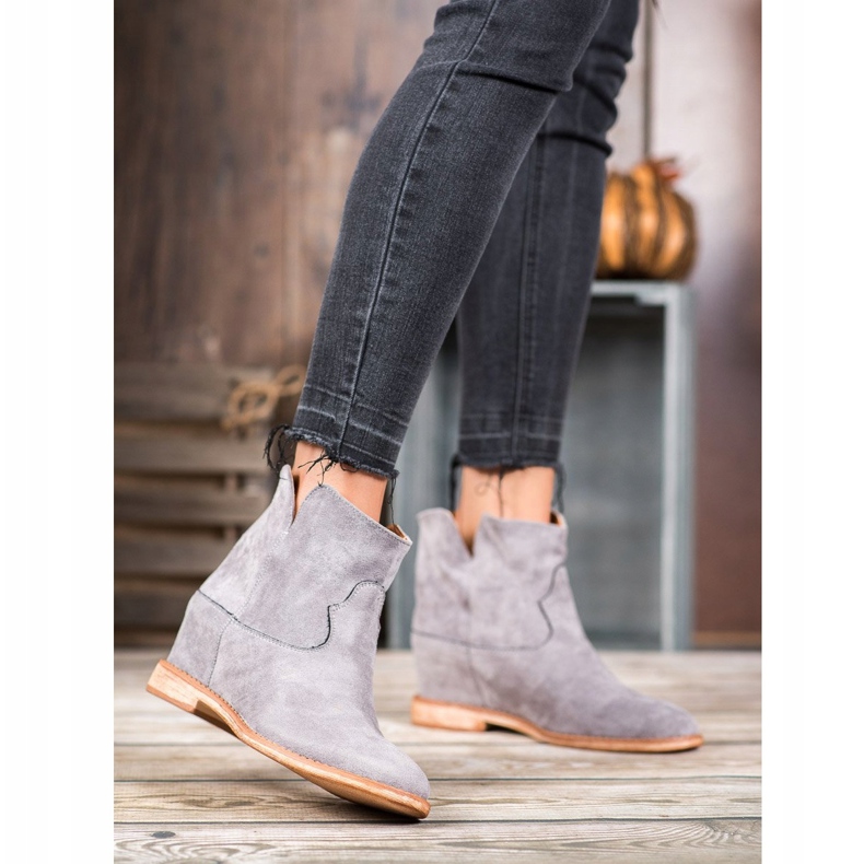 Bella Paris Kaubojske čizme od antilopa siva 2