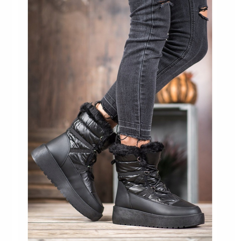 Bella Paris Modne čizme za snijeg crno 1