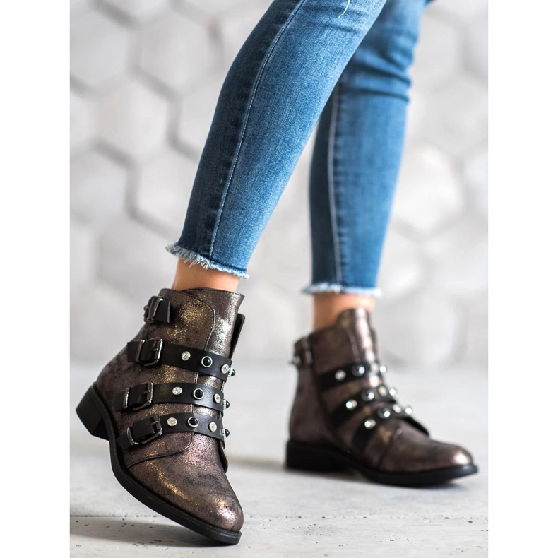 Forever Folie Elegantne čizme s mlaznicama smeđa žuta boja 2