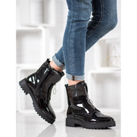 SHELOVET Radnici lakirane eko kože crna 2