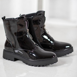 SHELOVET Radnici lakirane eko kože crna 1