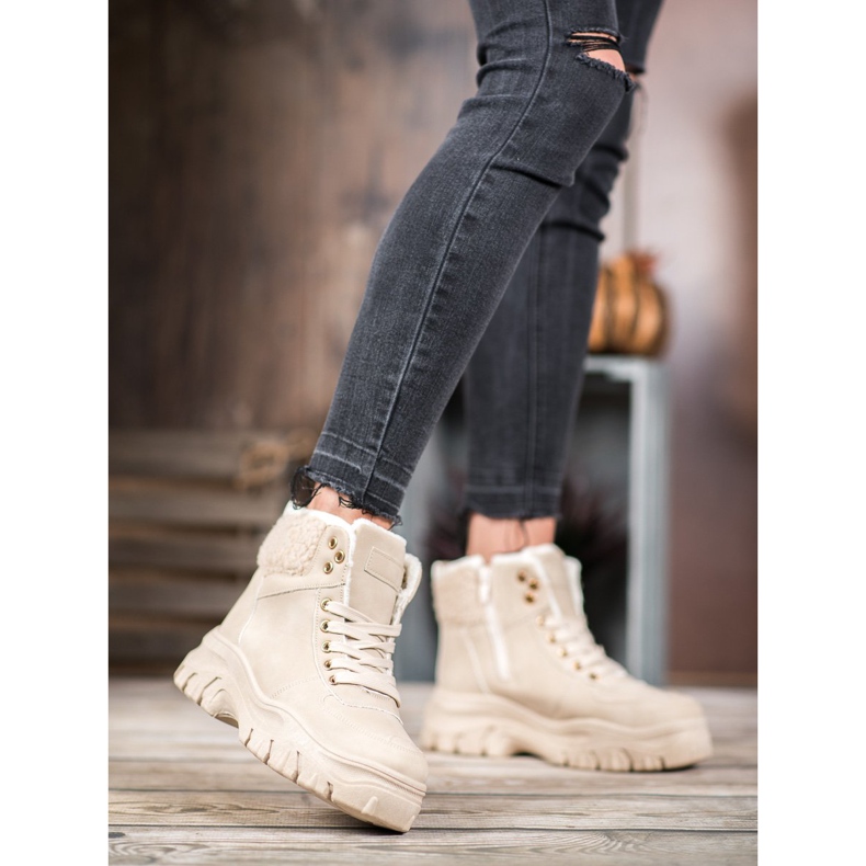 GOLL Tople tenisice s ovčjom kožom smeđa 1