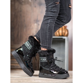 Bella Paris Modne klasične čizme za snijeg crno 1