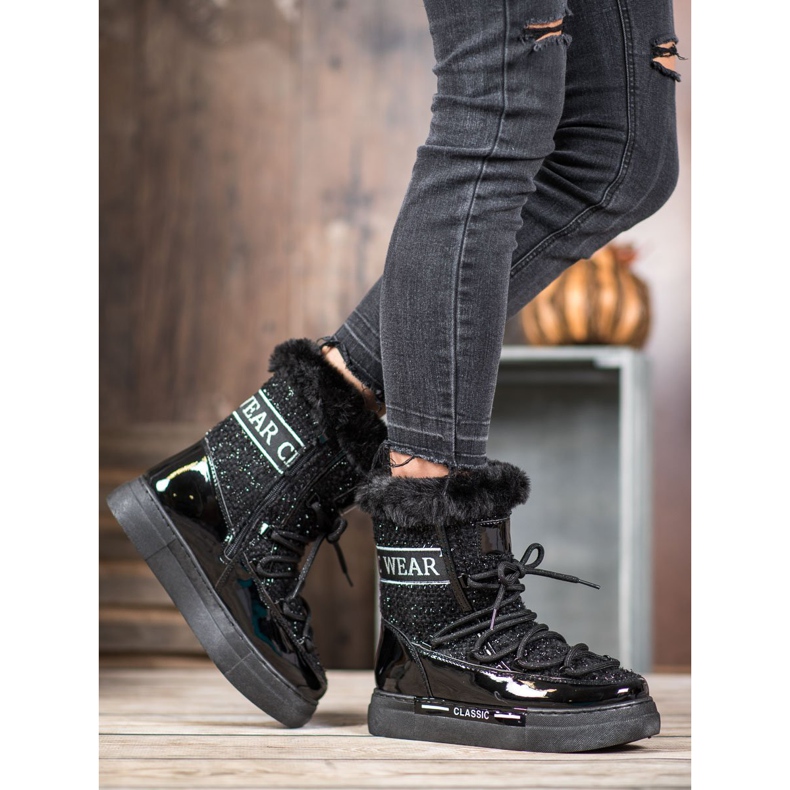 Bella Paris Modne klasične čizme za snijeg crno 1