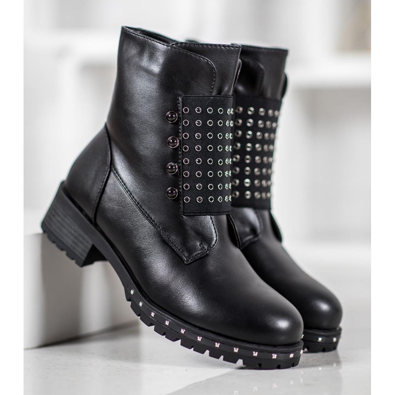 J. Star Modni radnici sa kamenčićima crna 2