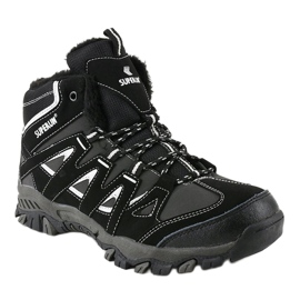 Crne čvrste, izolirane muške planinarske čizme 6282 crna siva 1