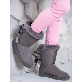 Visoki mukluki s mašnicama siva 1