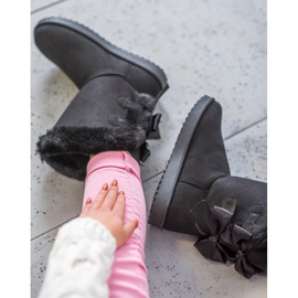 Visoki mukluki s mašnicama crna 2