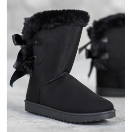 Visoki mukluki s mašnicama crna 1