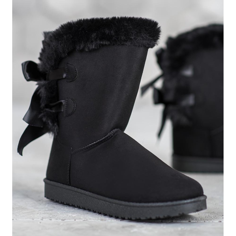 Visoki mukluki s mašnicama crna 1