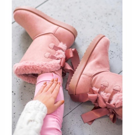 Visoki mukluki s mašnicama ružičasta 2
