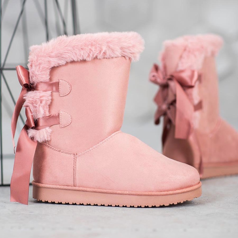 Visoki mukluki s mašnicama ružičasta 1