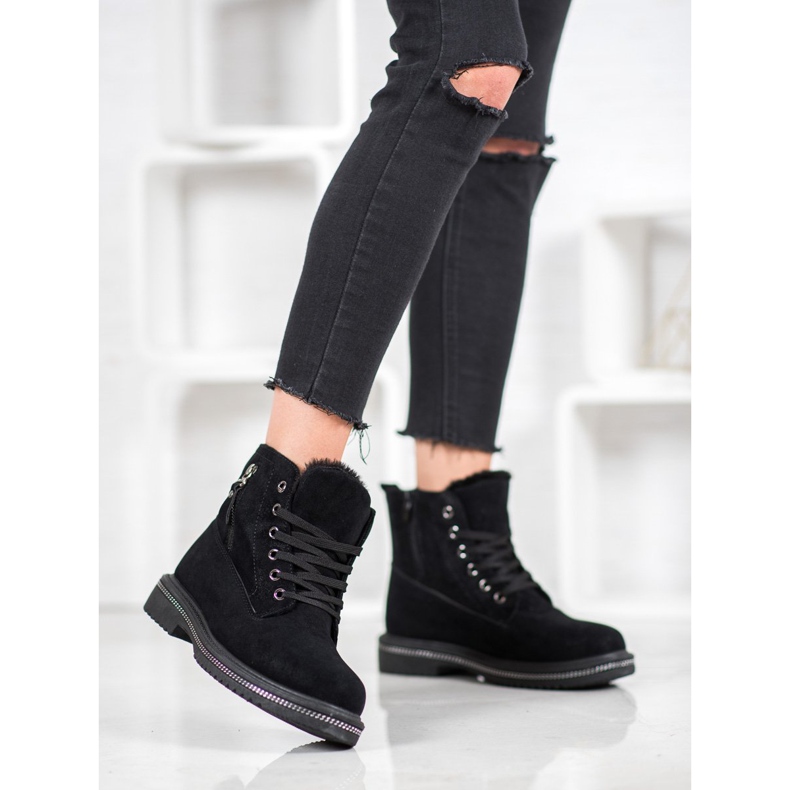 SHELOVET Traperi sa sjajem crna 1