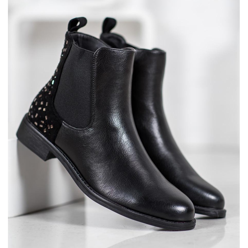 J. Star Čizme s kristalima crno 2