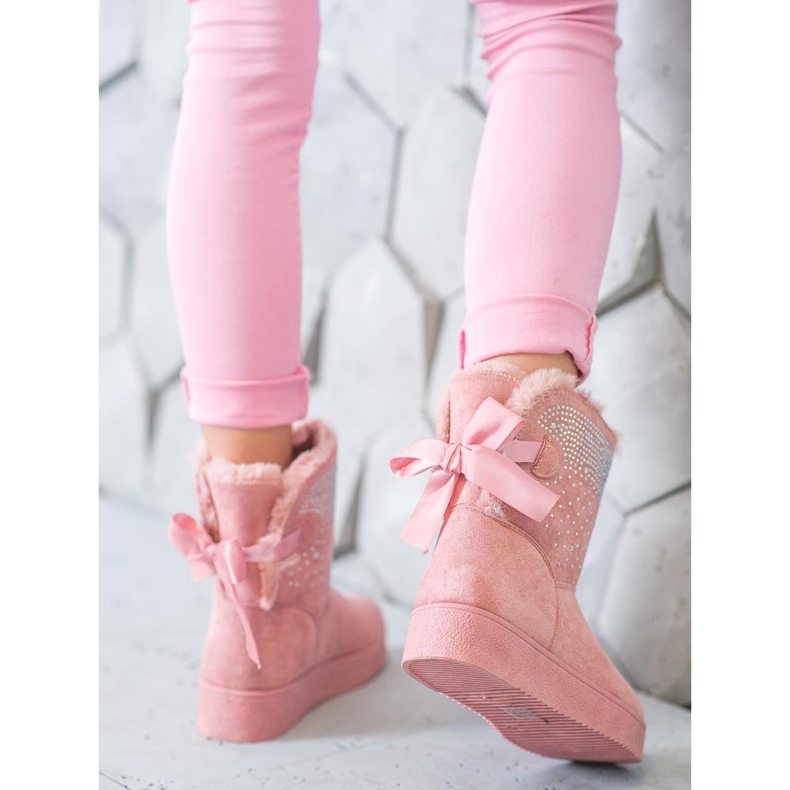 SHELOVET Mukluki sa kristalima ružičasta 2