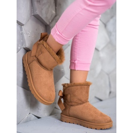 SHELOVET Topli mukluki s mašnom smeđa 2