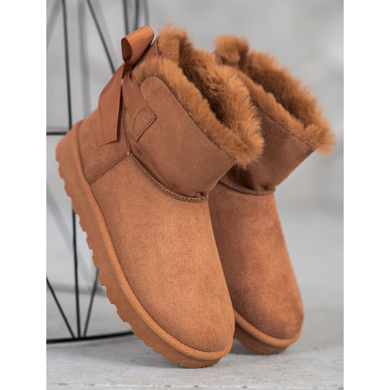 SHELOVET Topli mukluki s mašnom smeđa 1