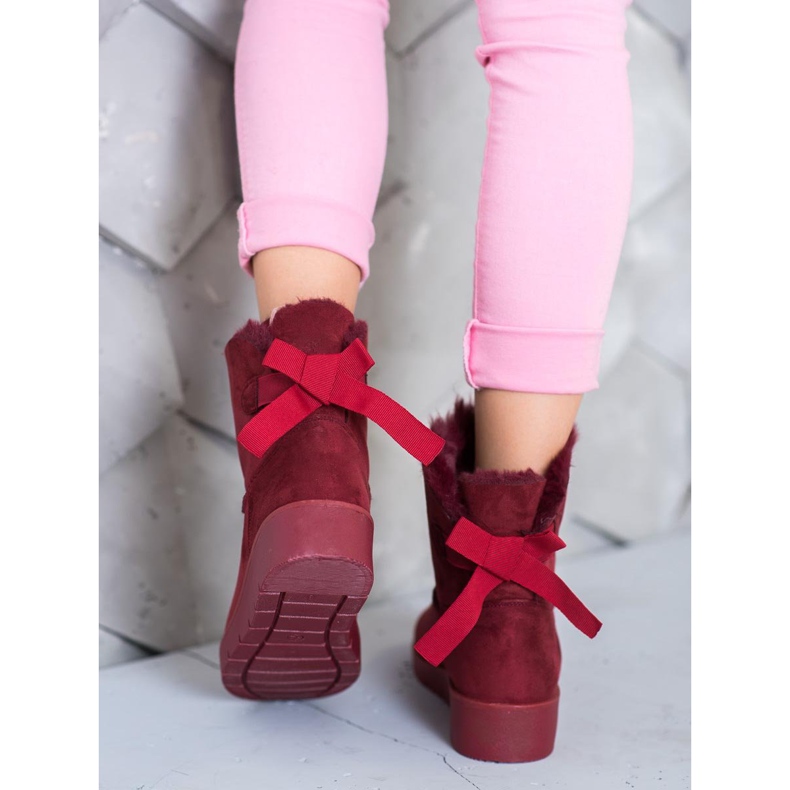 SHELOVET Maroon Mukluki na platformi crvena 1