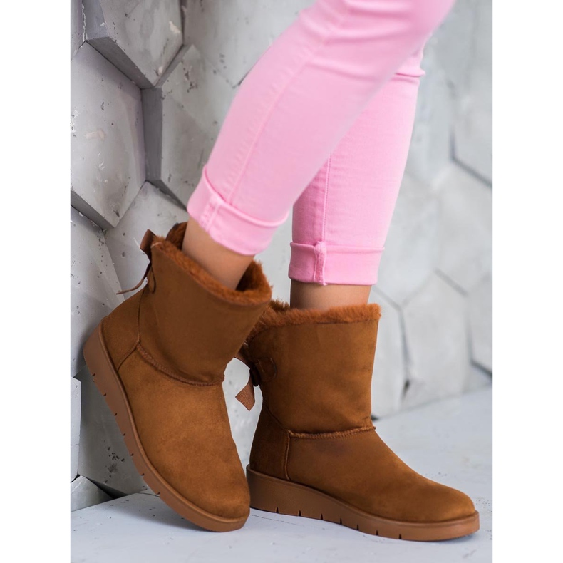 SHELOVET Camel Mukluki na platformi smeđa 1