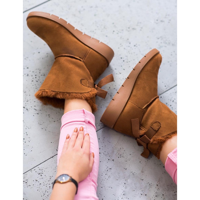 SHELOVET Camel Mukluki na platformi smeđa 2