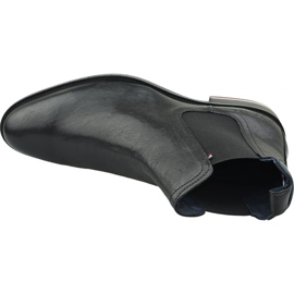 Tommy Hilfiger Potpisne kožne čizme Chelsea M FM0FM02421 990 crno 2