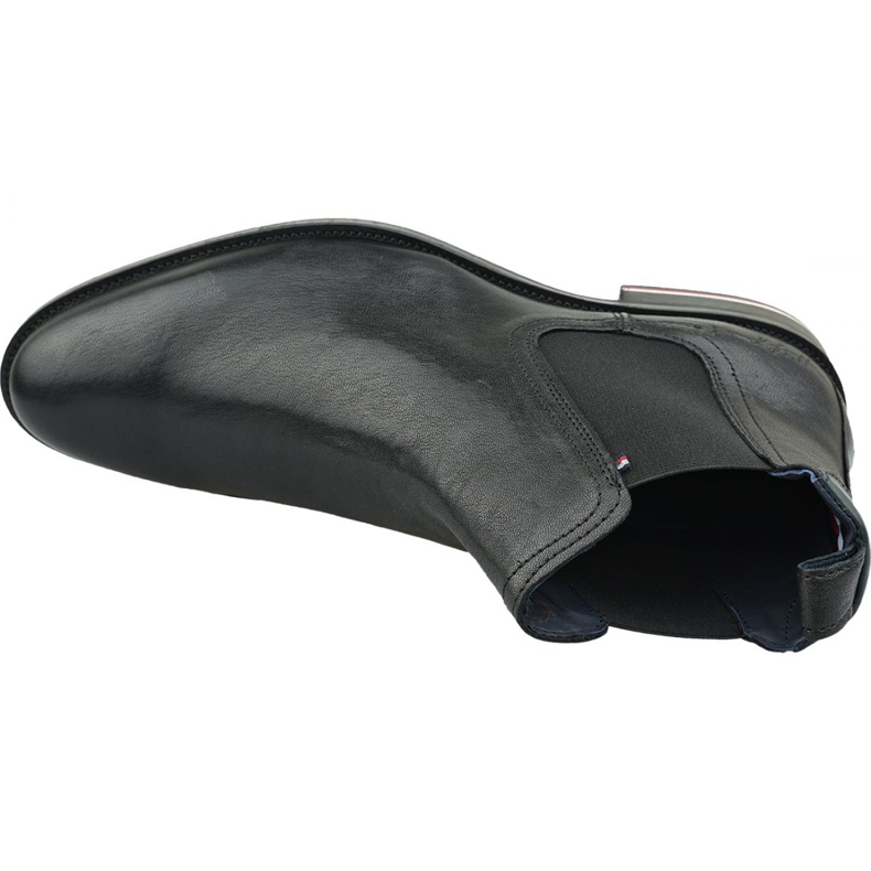 Tommy Hilfiger Potpisne kožne čizme Chelsea M FM0FM02421 990 crna 2