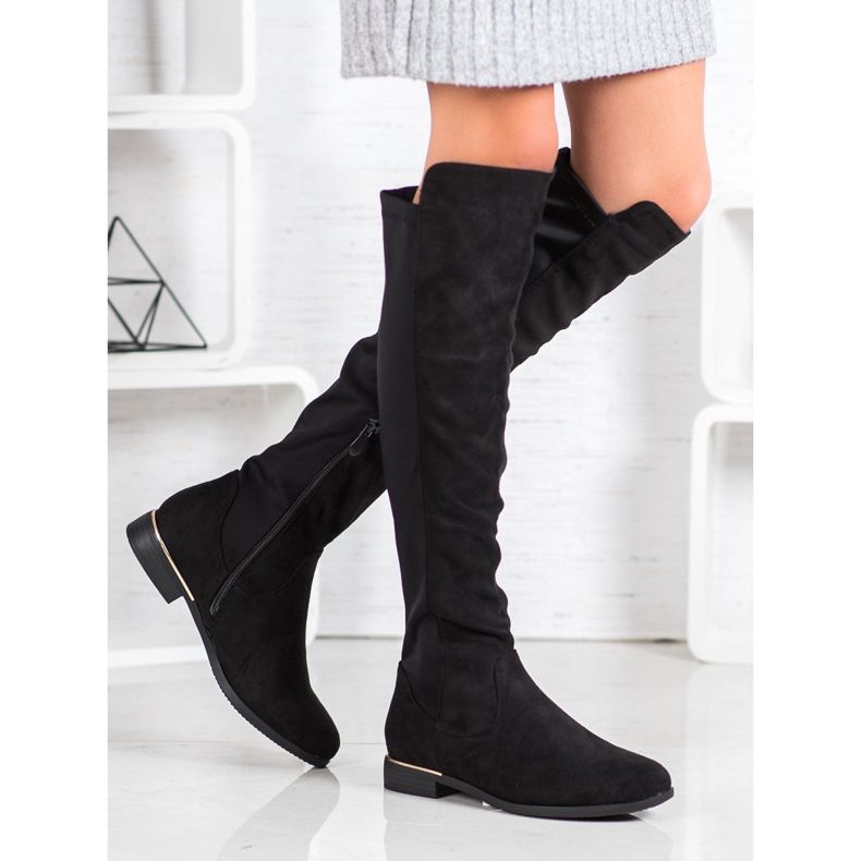 Super Me Čizme od bedra od antilopa crno 1