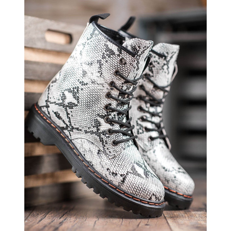 SHELOVET Eko kožni radnici zmijski tisak bijela 1