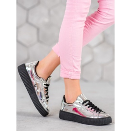 Corina Srebrne cipele na platformi siva 1