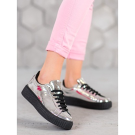 Corina Srebrne cipele na platformi siva 2