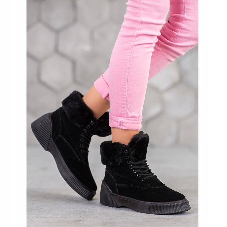 SHELOVET Modni Taperki na platformi crno 1