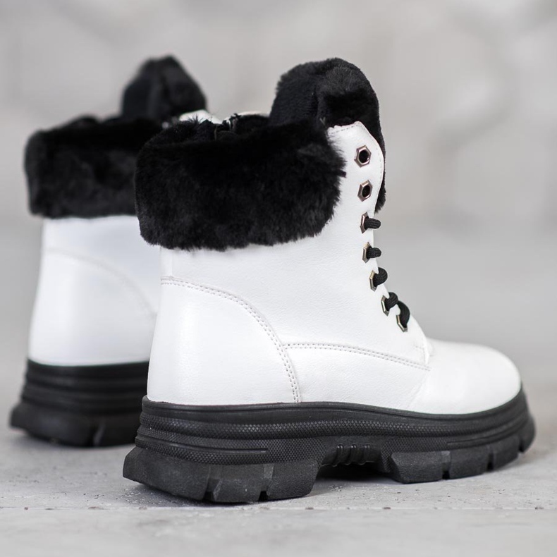 SHELOVET Radnice na vezanju s krznom bijela 1