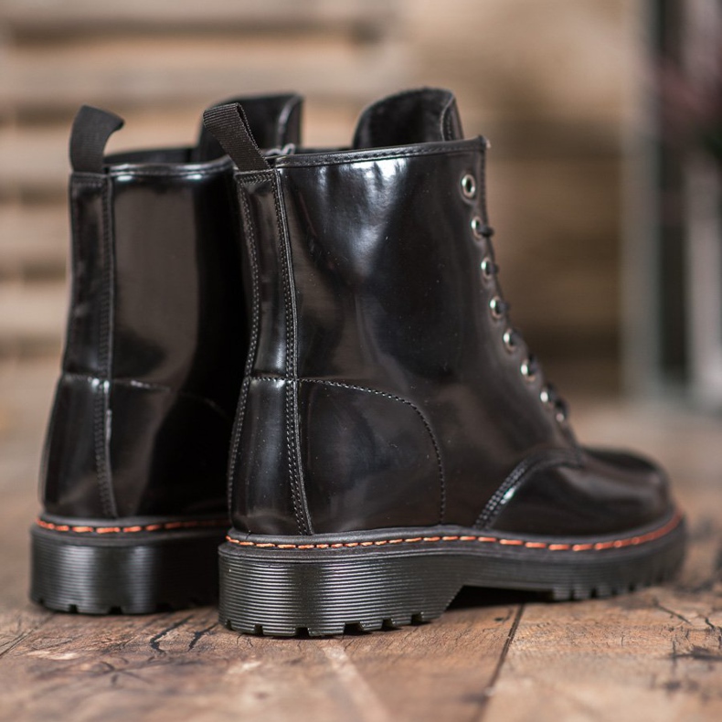 SHELOVET Crni radnici s eko kožom crna 1