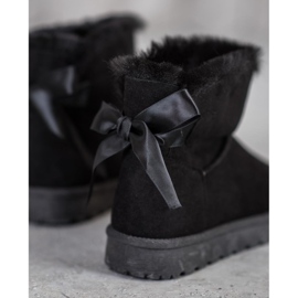 SHELOVET Topli mukluki s mašnom crna 1