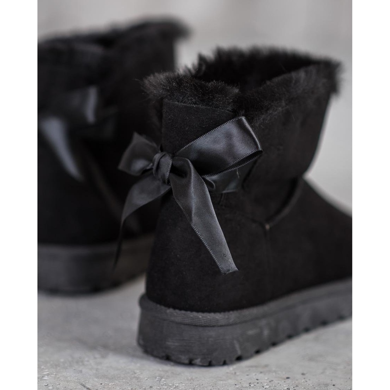 SHELOVET Topli mukluki s mašnom crna 1