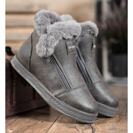 SHELOVET Sportske čizme s krznom siva 1