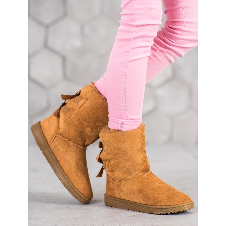 Haver Tople čizme za snijeg s mašnicama smeđa 2