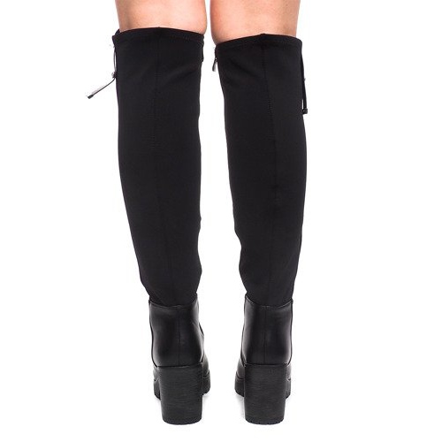 Čizme na peti ES8515 crne crna 1