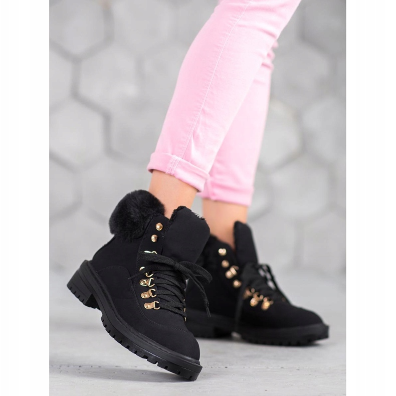 Tekstilne čizme s krznom VICES crna 1