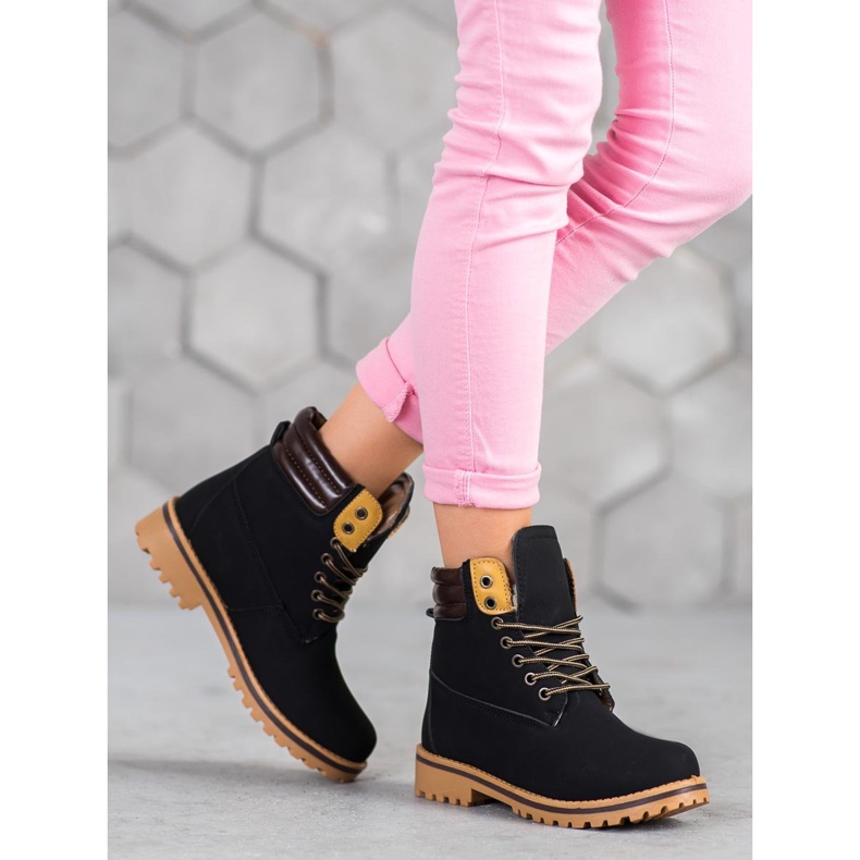 SHELOVET Tople planinarske čizme na platformi crno 1