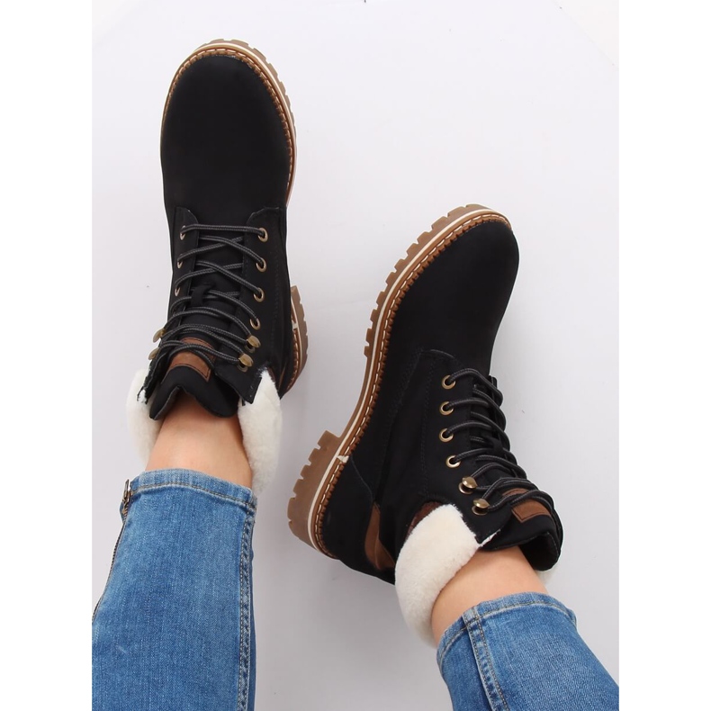 Crne drvene čizme 185-PA Crne crna 2