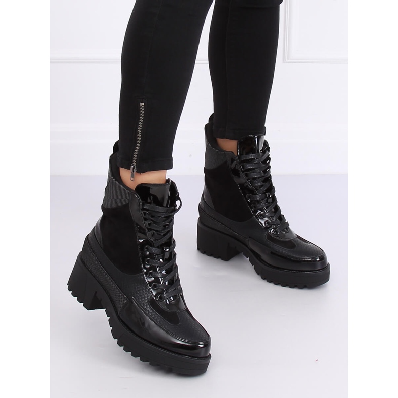 Cipele s visokim potplatom NS067 Crna crno 1