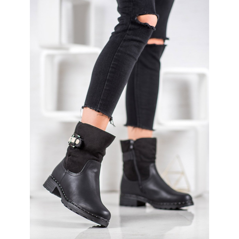 SHELOVET Topli radnici s ovčjom kožom crno 1