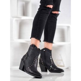 Small Swan Tople kaubojske čizme na štikle crna 2