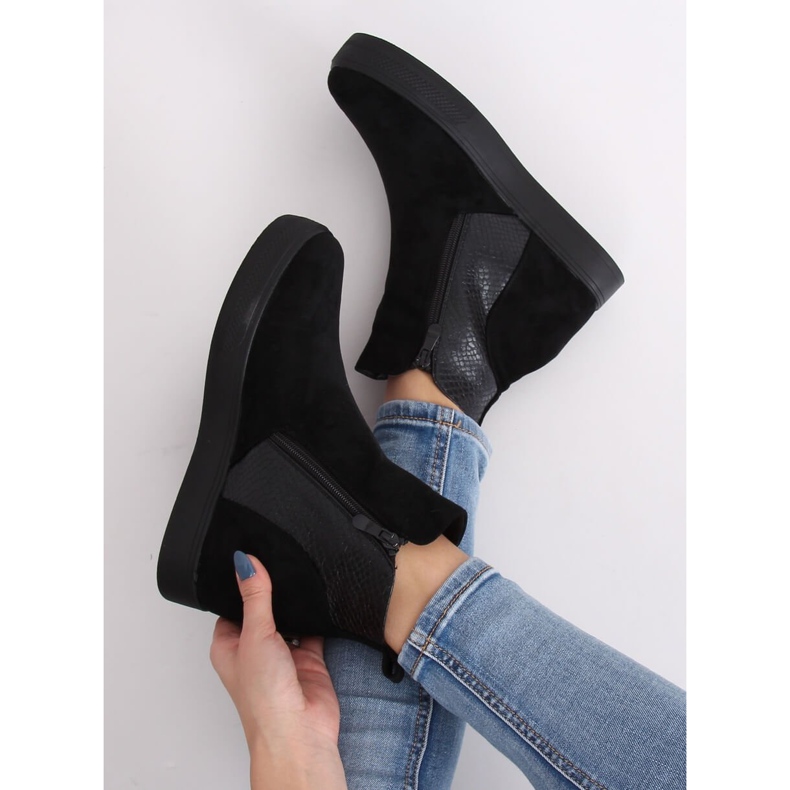 Crne RQ235 Crne čizme na skrivenom klinu crno 1