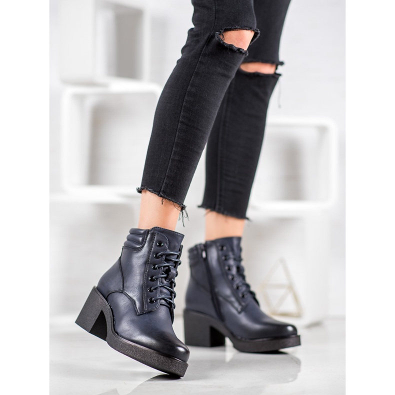 Super Mode Udobne čizme od eko kože plava 2