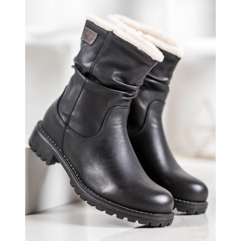 SHELOVET Radnici sa smotanom cipelom crno 2